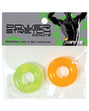 Ignite Thick Power Stretch Donut Cock Ring - Orange-Green Pack of 2