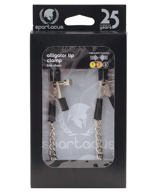 Spartacus Adjustable Alligator Nipple Clamps w-Link Chain