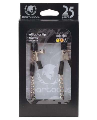 Spartacus Adjustable Alligator Nipple Clamps w-Link Chain