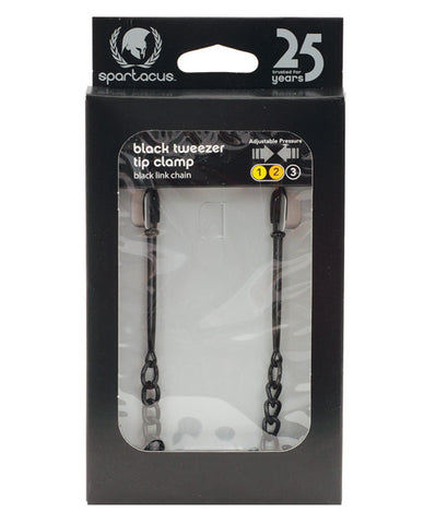 Spartacus Adjustable Black Tweezer Nipple Clamps w-Chain